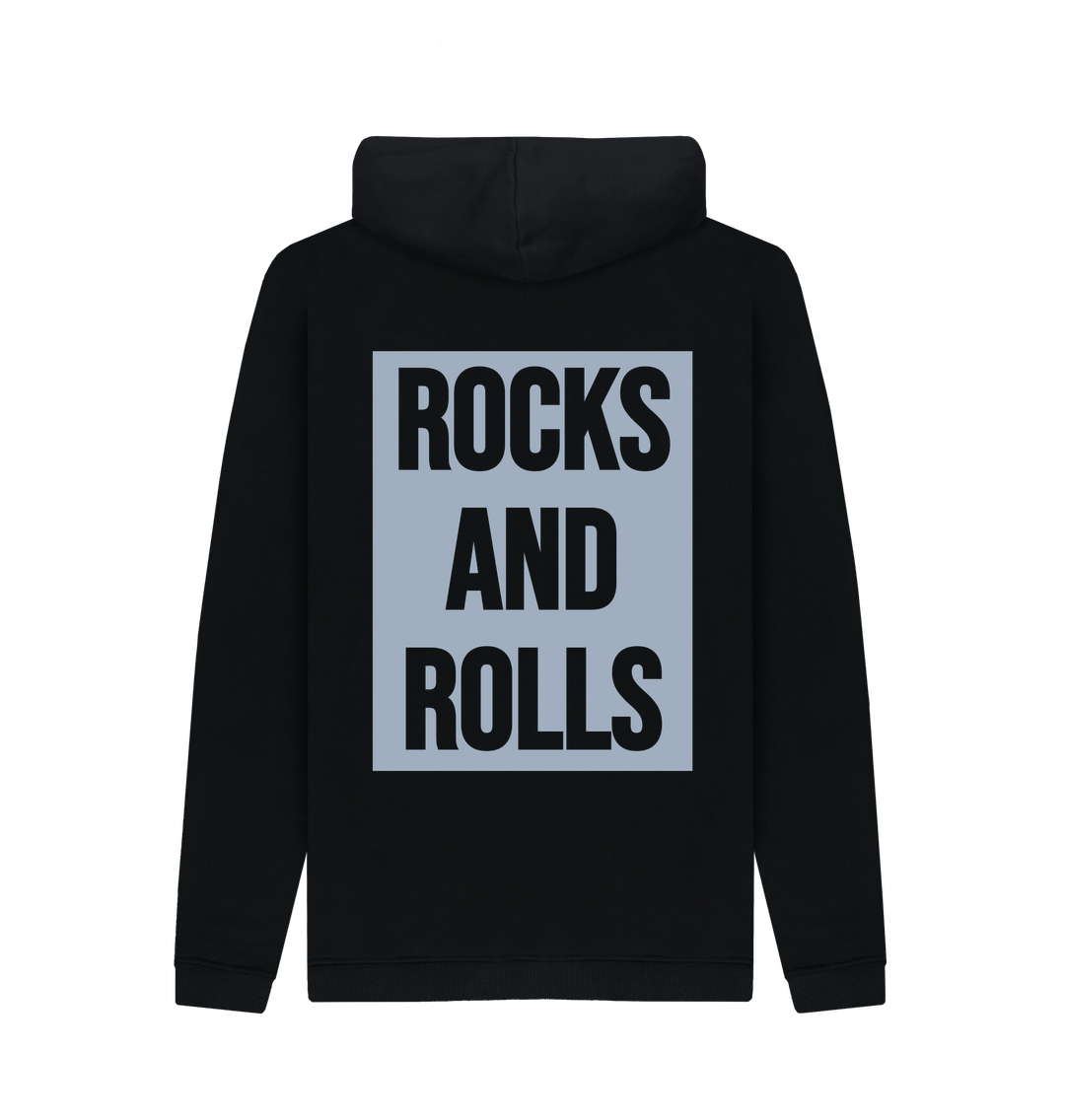Black Printed Hoody Back