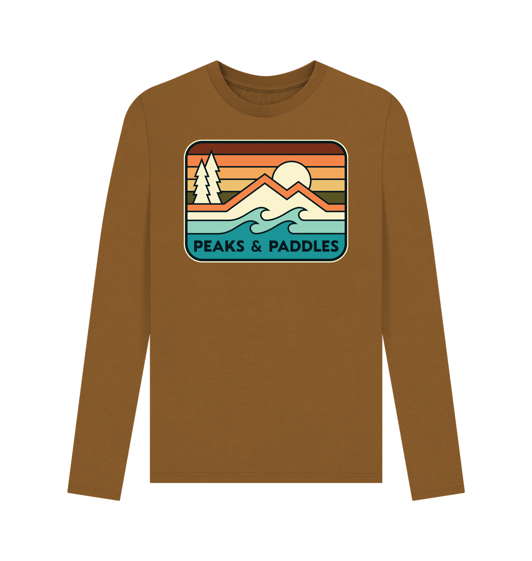 Brown Printed Long Sleeve T Shirt