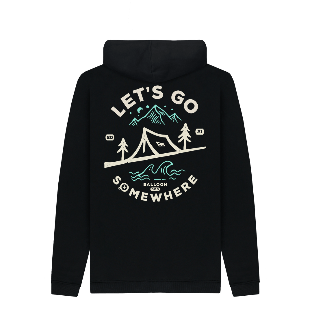 Black Printed Hoody Back