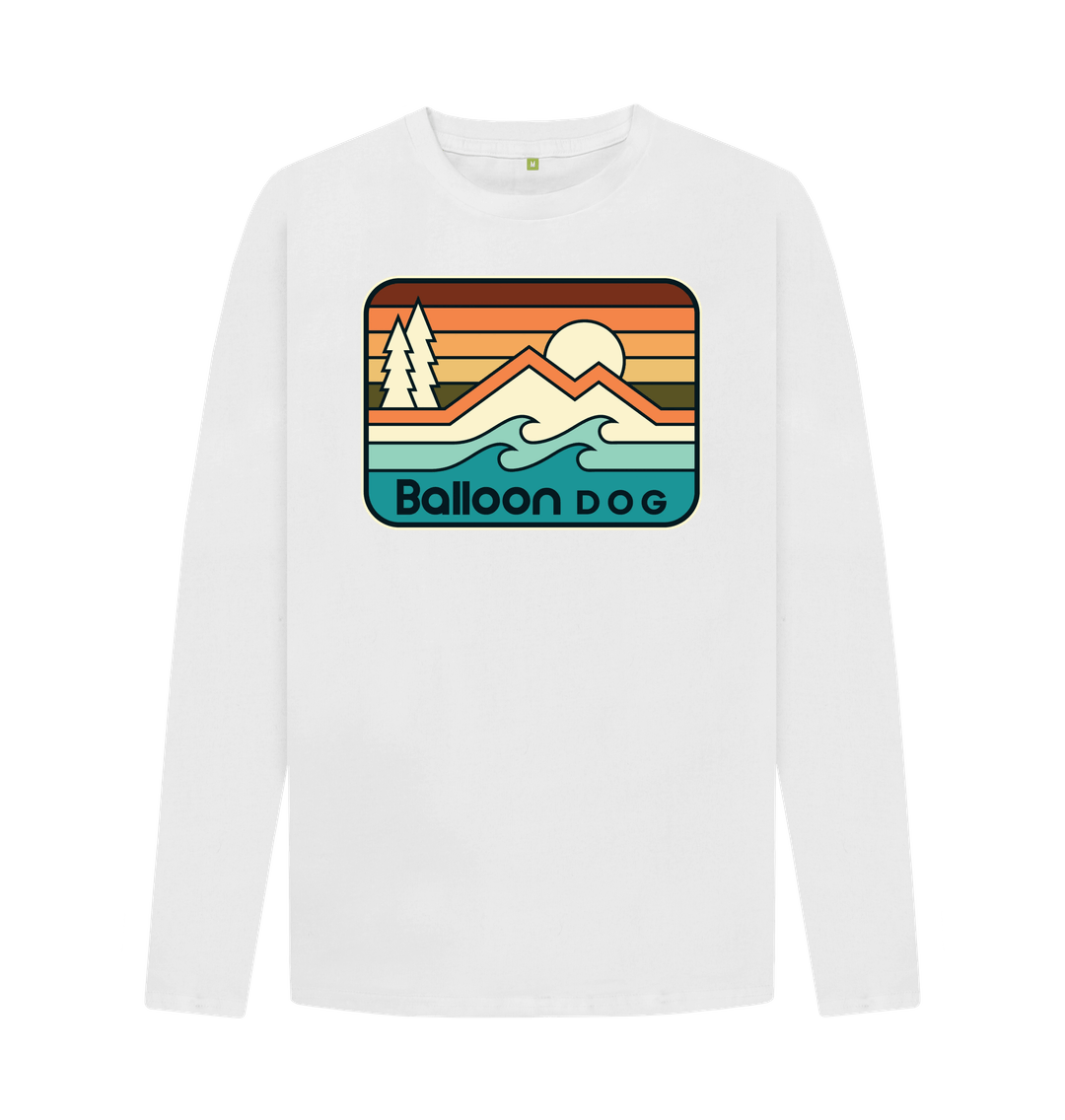 White Retro Peaks v5 Long Sleeve T-shirt