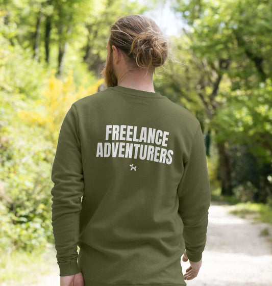 Freelance Adventurers Sweatshirt With Back Print In White