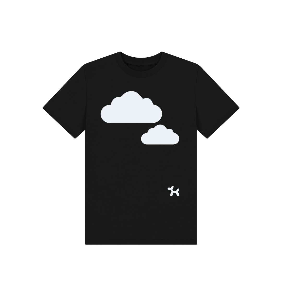 Black Simply Clouds Organic Cotton T-shirt