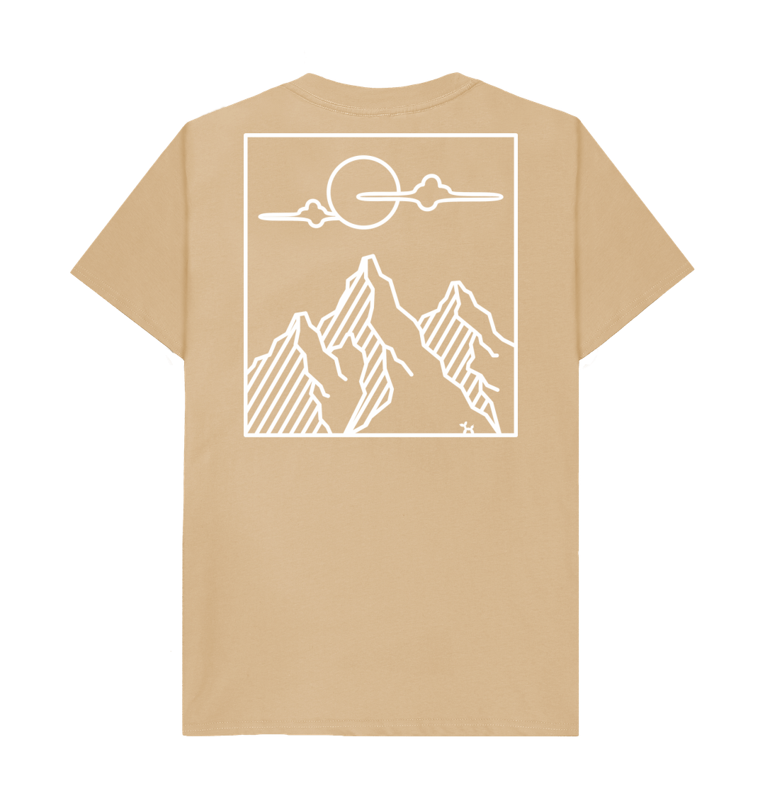 Mountains T-shirt With Back Print In White