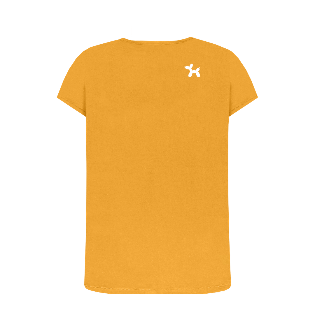 Mustard Plain & Simple Crew Neck T-shirt With The Dog On The Back