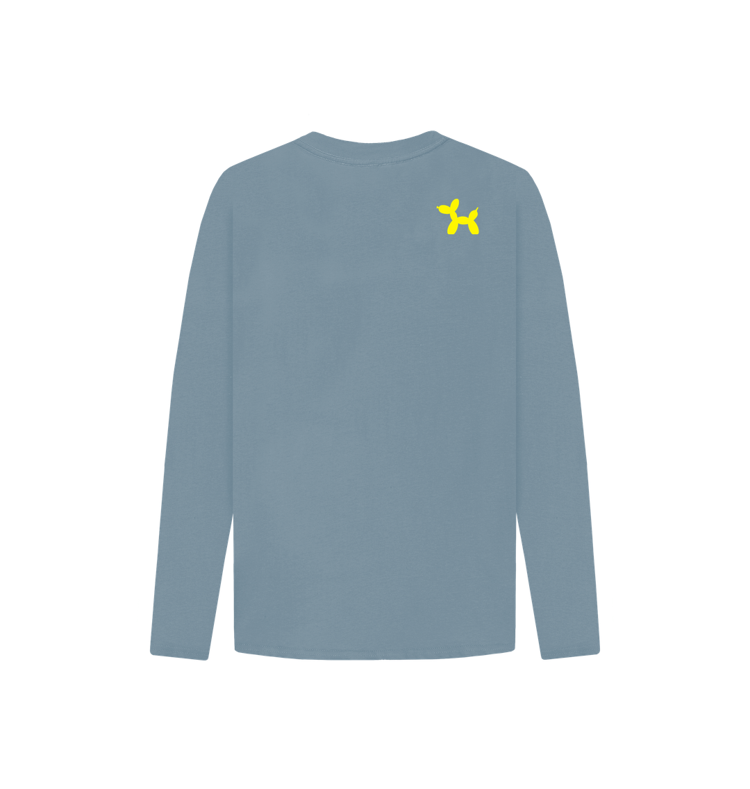 Organic Cotton Long Sleeve T-shirt With Back Print In Yellow