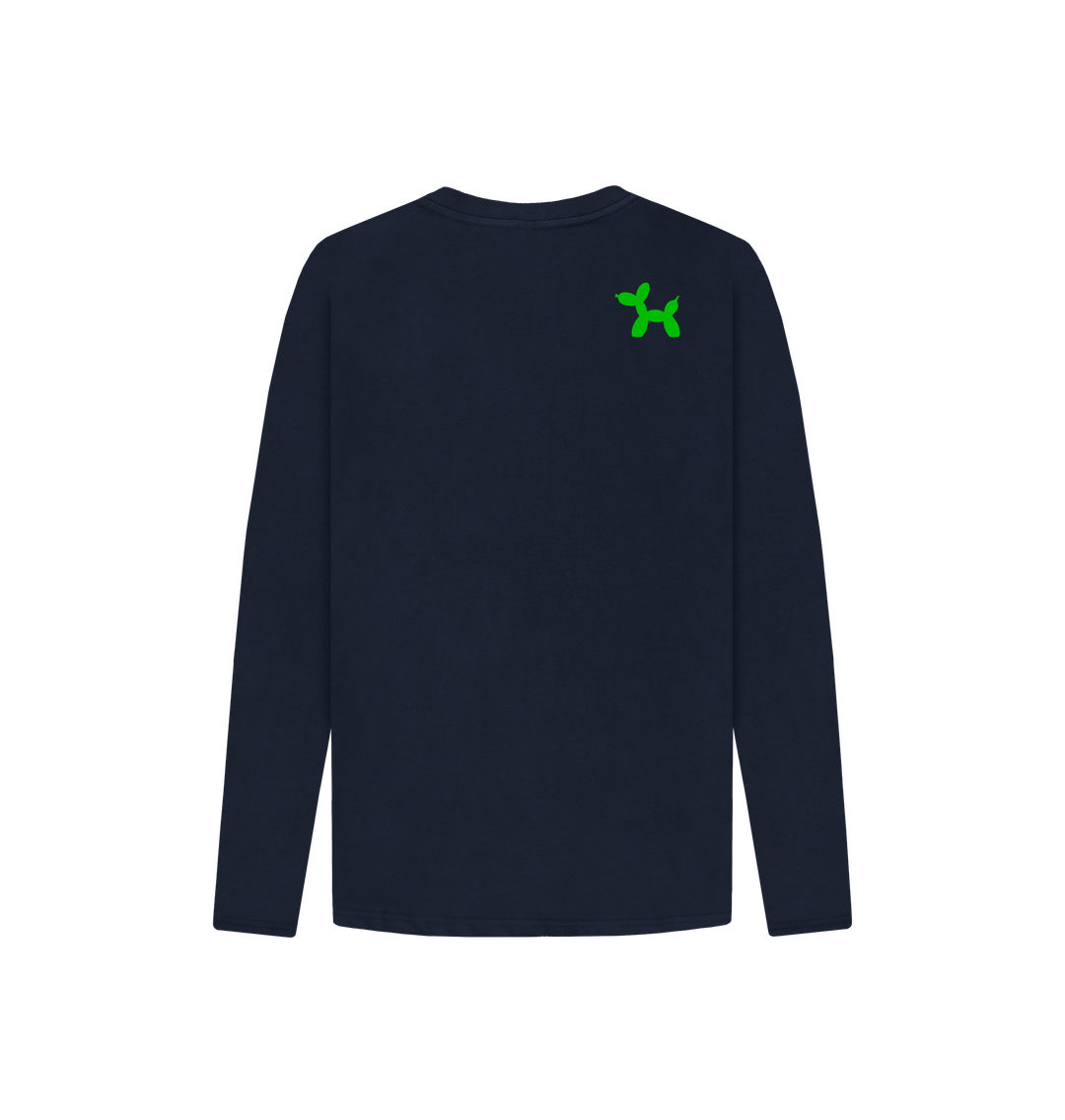 Organic Cotton Long Sleeve T-shirt With Back Print In Green