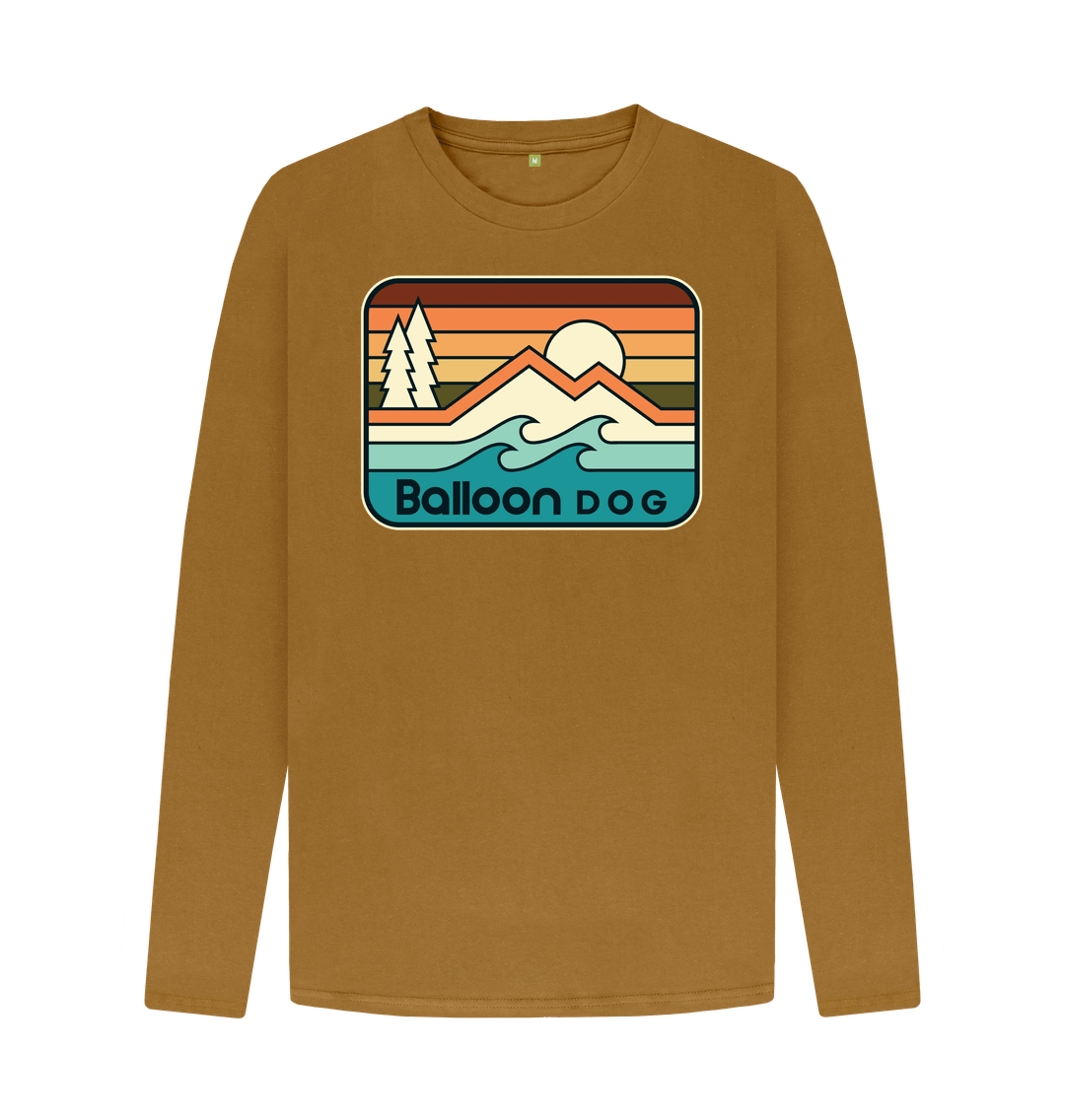 Brown Retro Peaks v5 Long Sleeve T-shirt