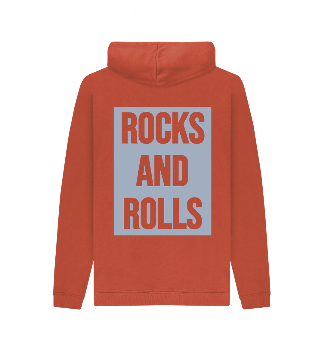 Rocks And Roles Back Print Pullover Hoodie