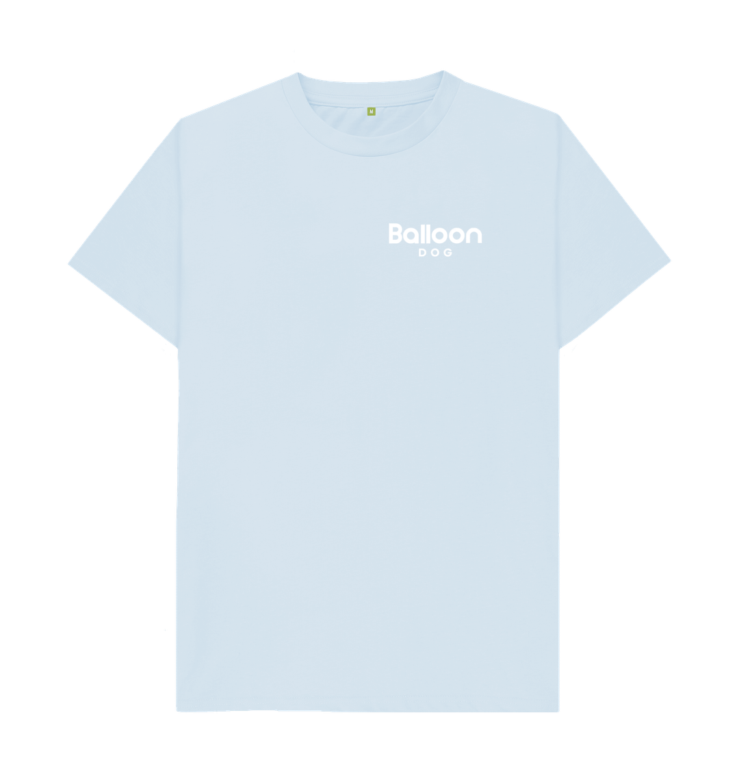 Sky Blue Organic Cotton T-shirt Your Adventures Back Print In Colour