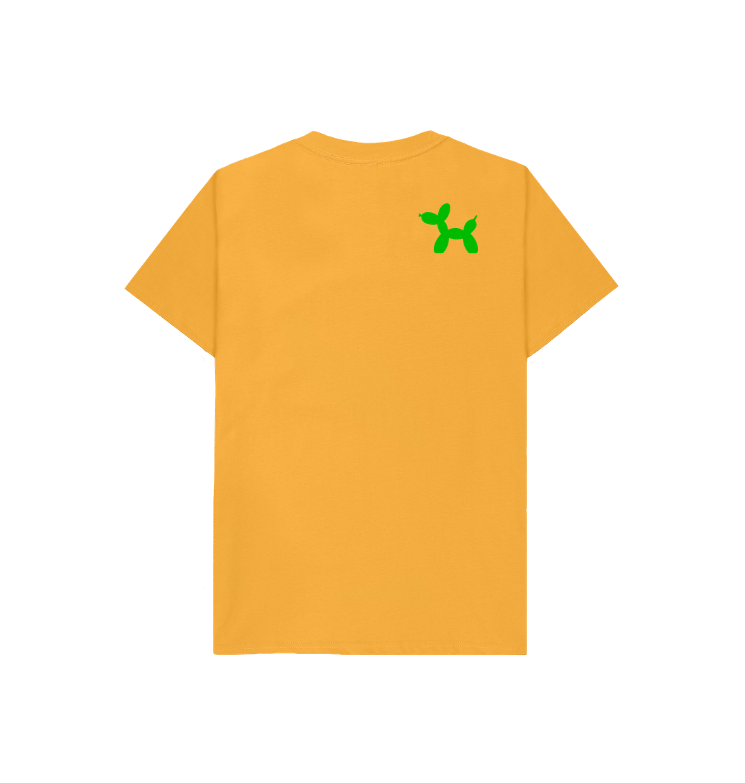 Organic Cotton Kids T-shirt With Back Print In Green