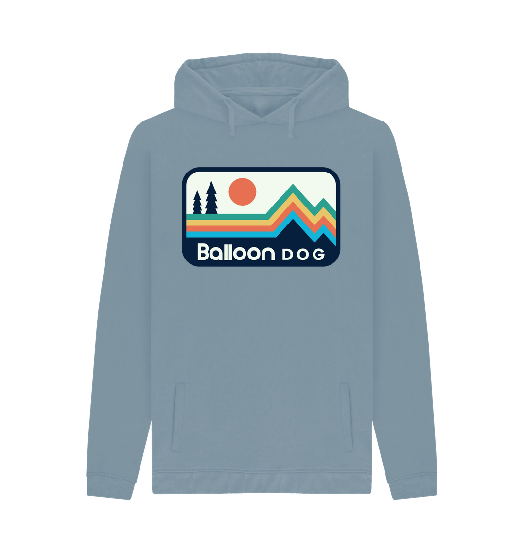 Stone Blue Retro Peaks Pullover Hoodie