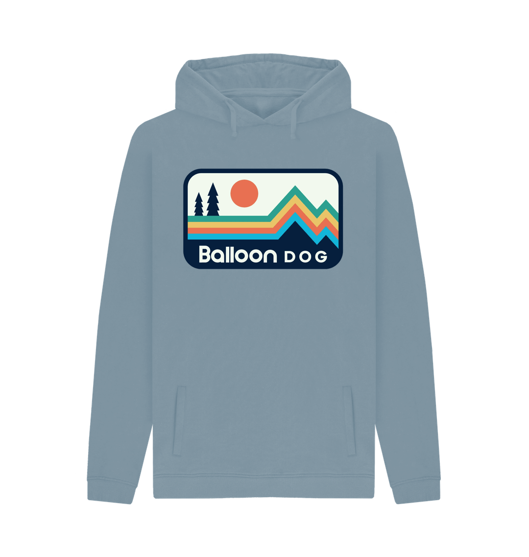 Stone Blue Printed Hoody Front