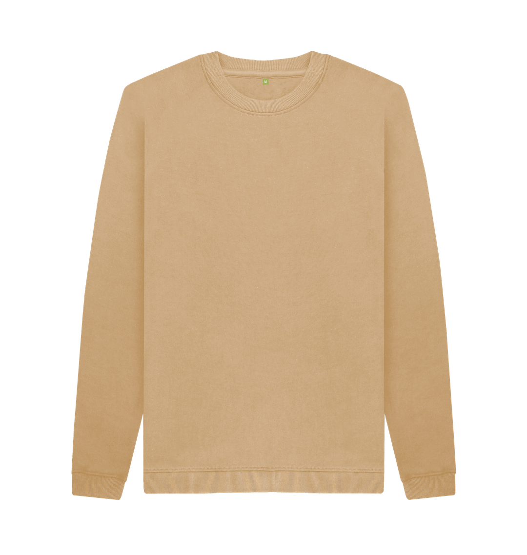 Sand Crew Neck Sweatshirt With Back Print In White 2