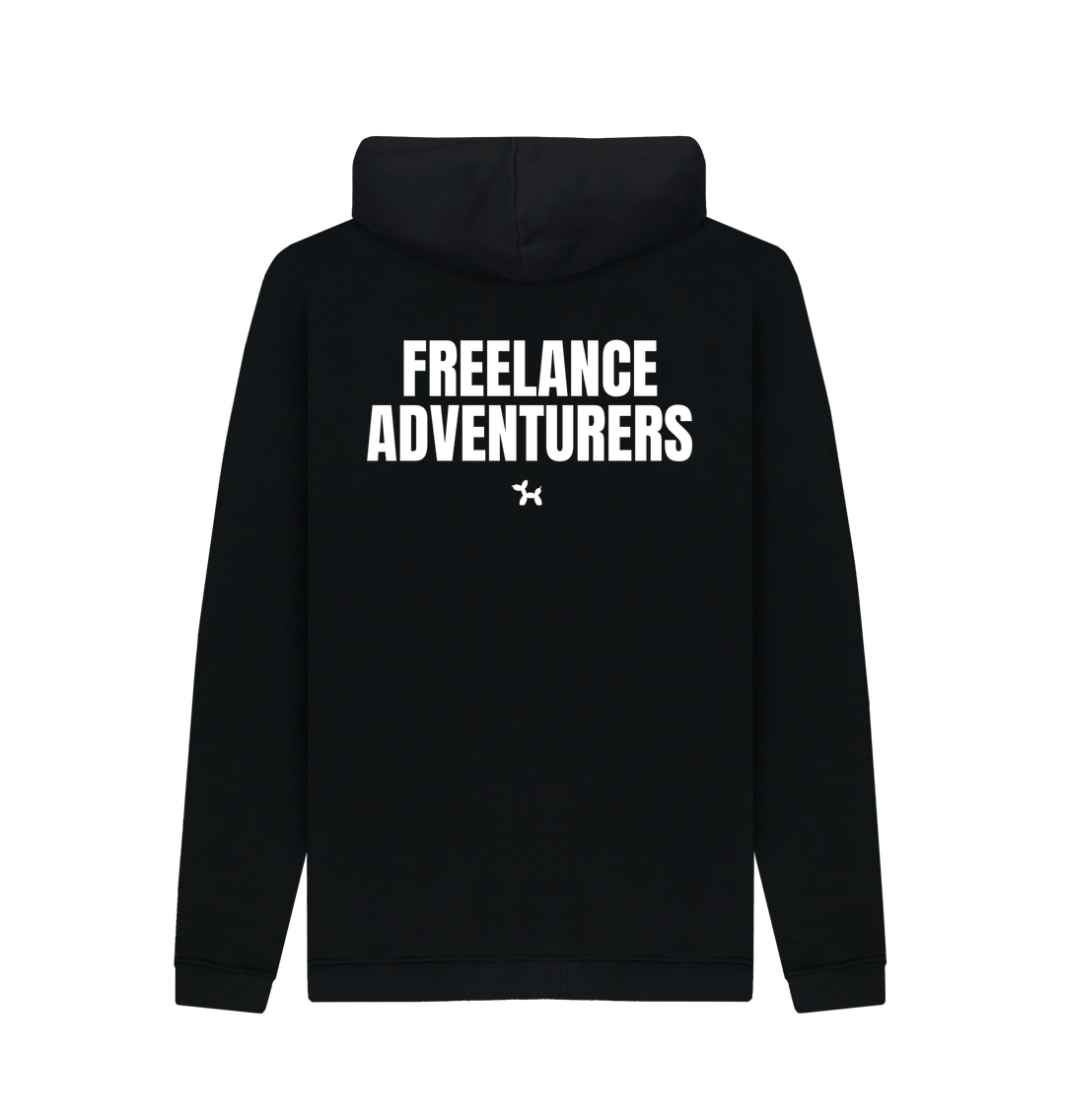 Black Printed Hoody Back