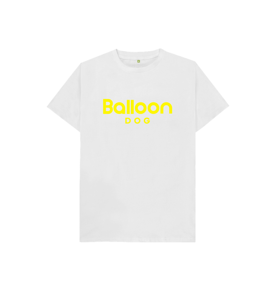 White Organic Cotton Kids T-shirt With Back Print In Yellow