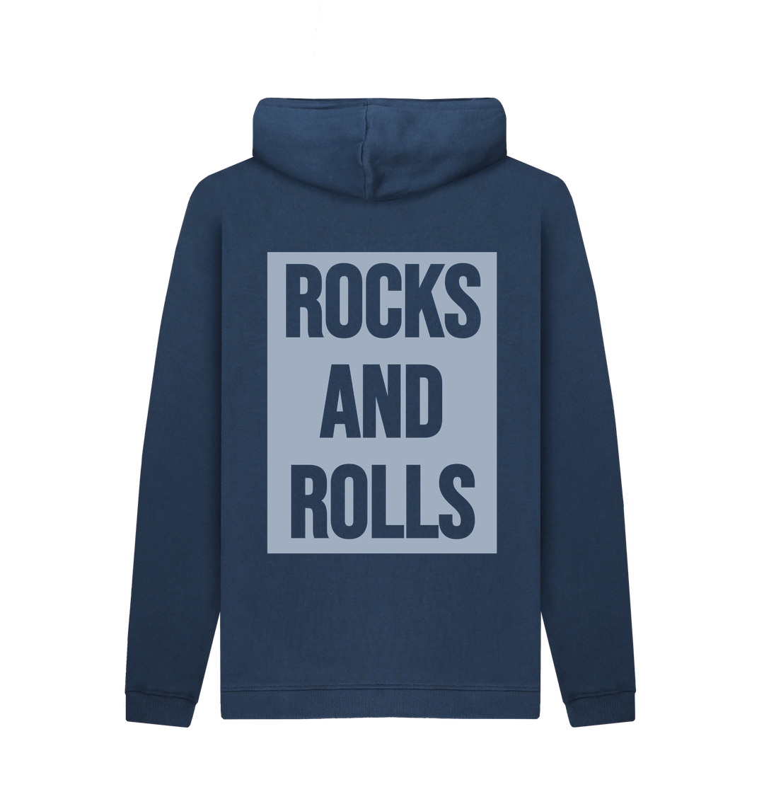 Navy Printed Hoody Back