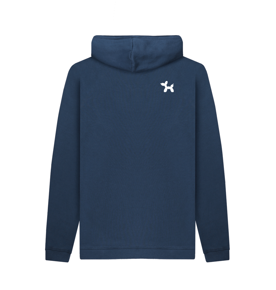 Navy Printed Hoody Back