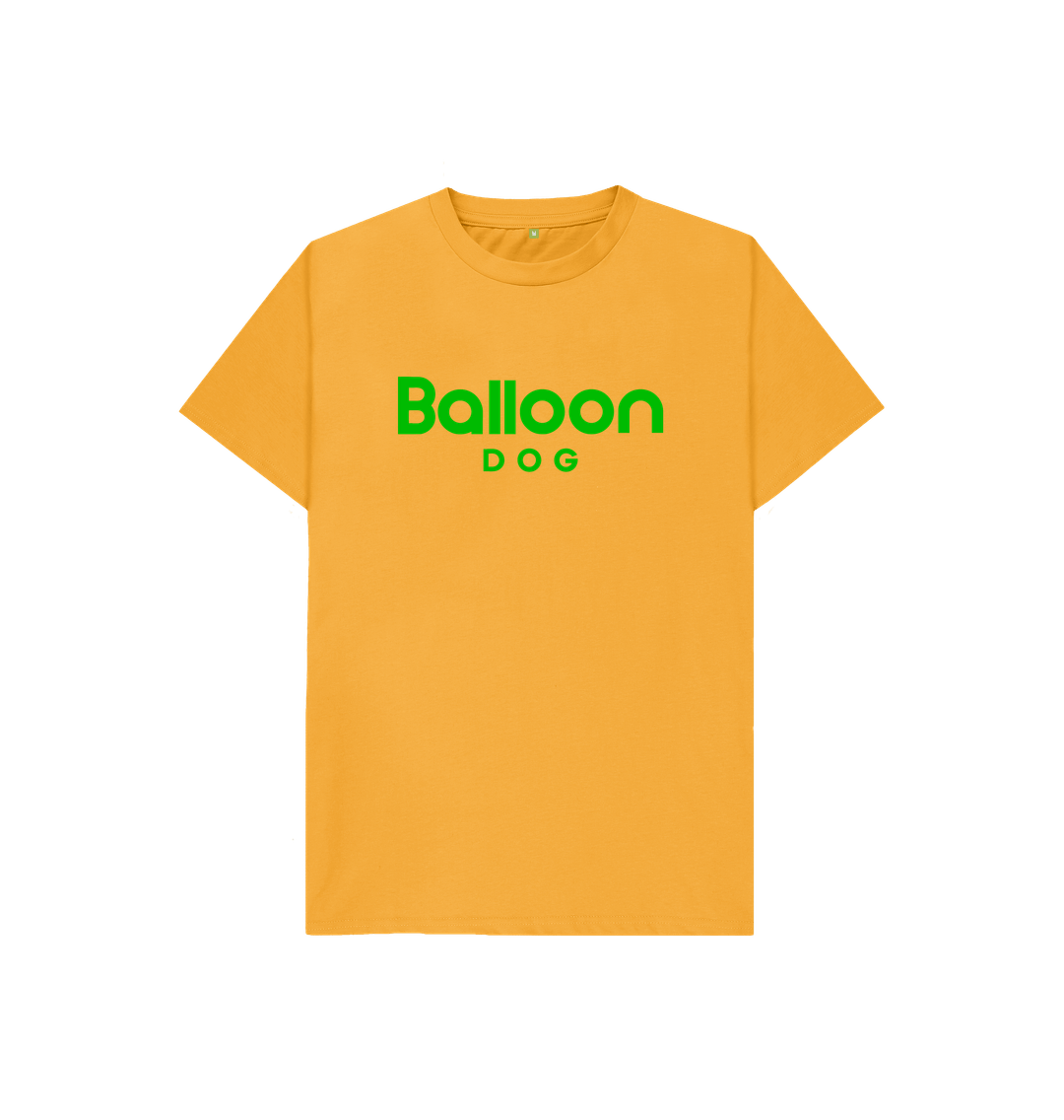 Mustard Organic Cotton Kids T-shirt With Back Print In Green