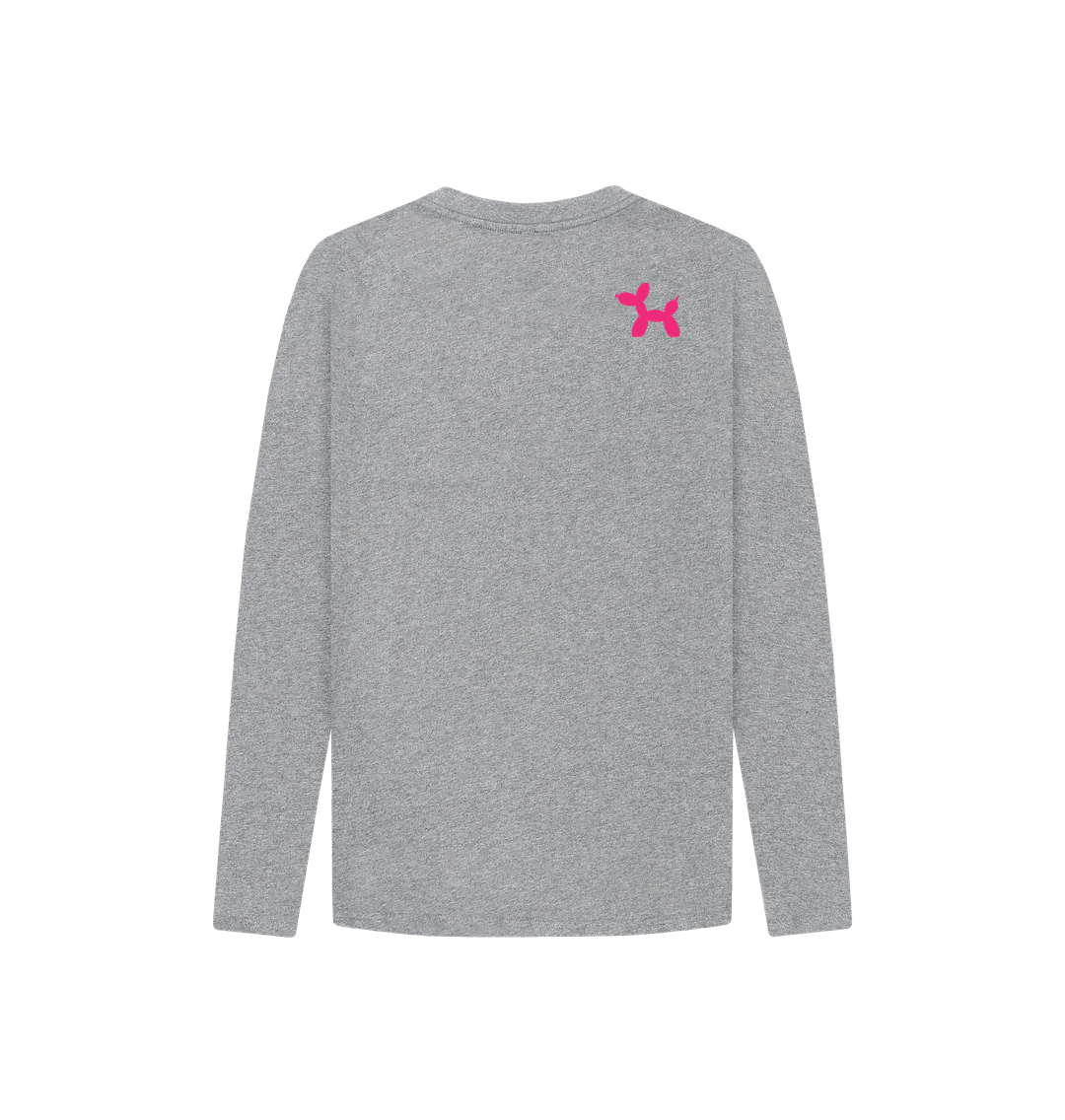 Organic Cotton Long Sleeve T-shirt With Back Print In Pink