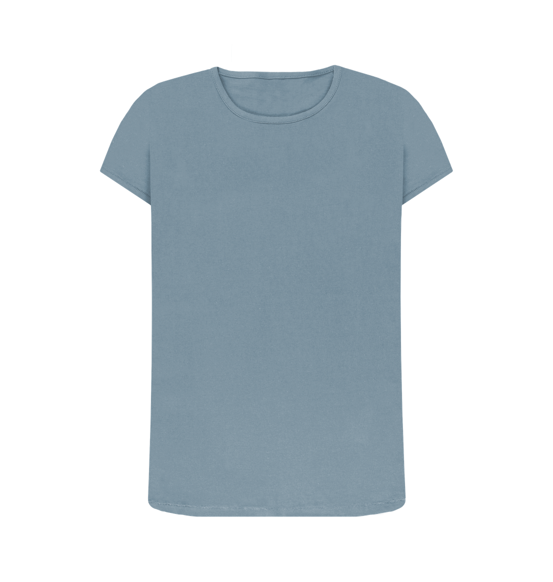 Stone Blue Plain & Simple Crew Neck T-shirt With The Dog On The Back