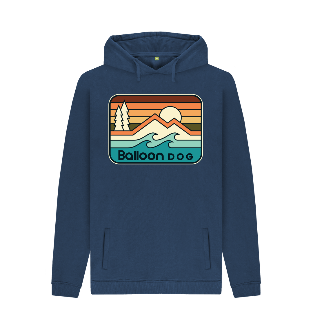 Navy Printed Hoody Front