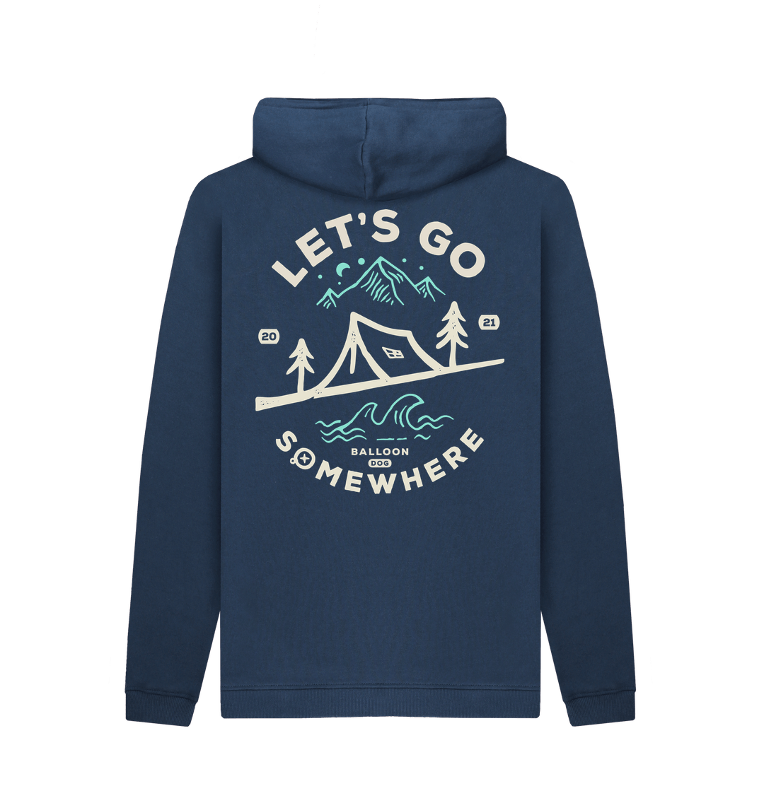 Navy Printed Hoody Back