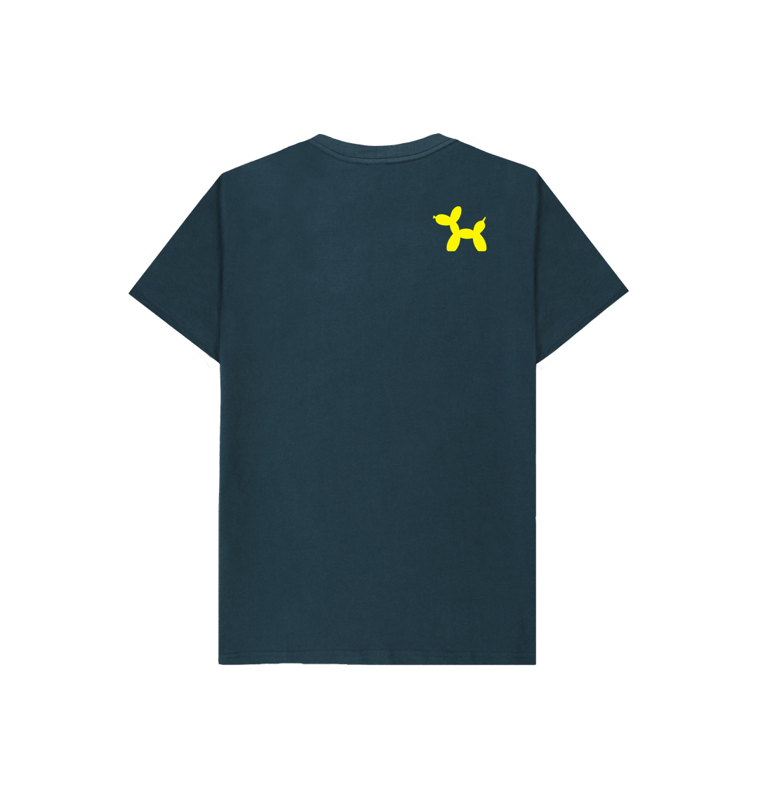 Organic Cotton Kids T-shirt With Back Print In Yellow