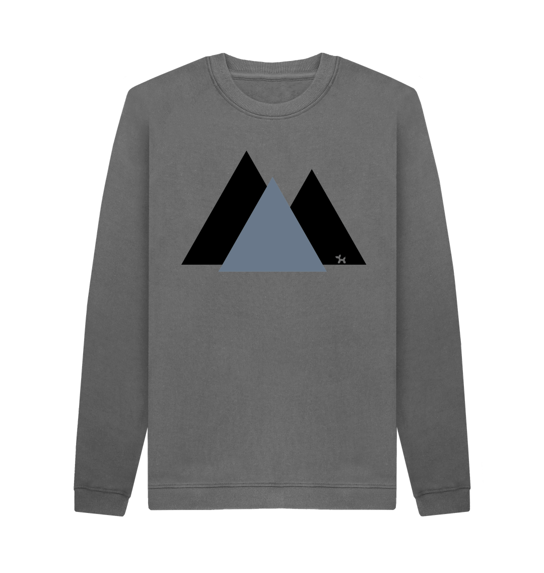 Slate Grey The Three Peaks Crew Neck Sweatshirt