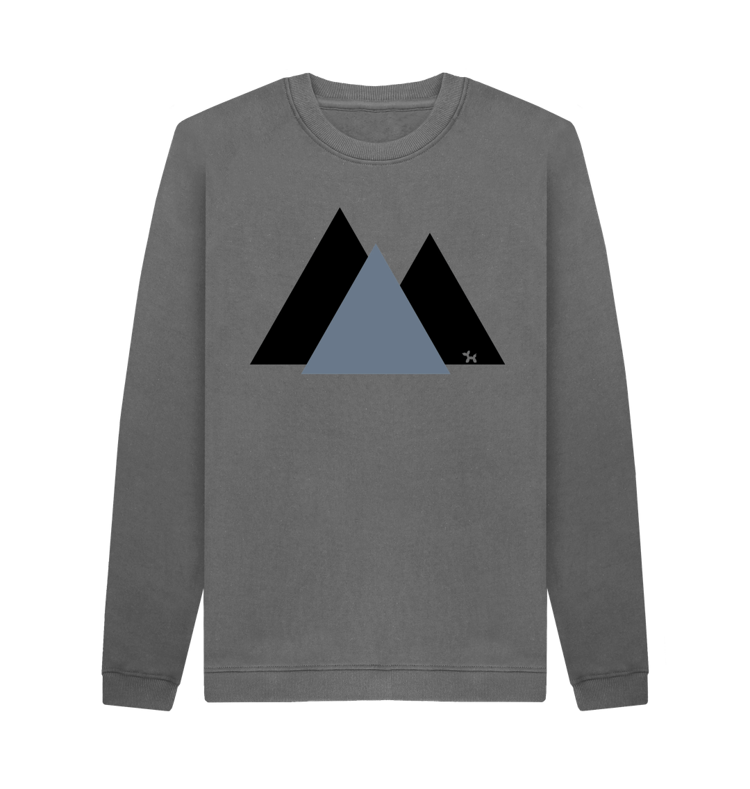 Slate Grey Printed Sweater Front