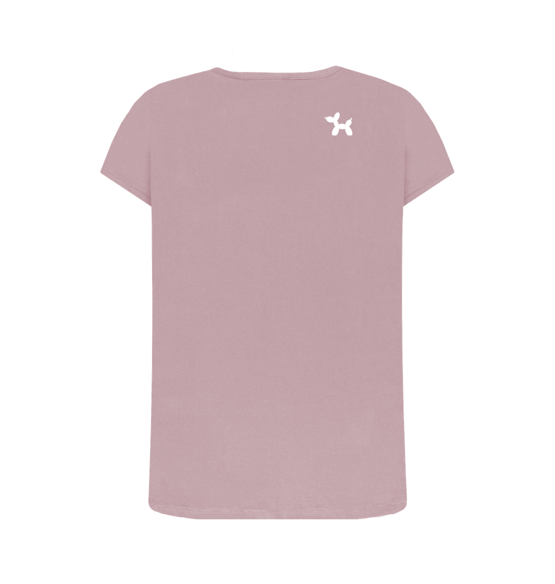 Mauve Plain & Simple Crew Neck T-shirt With The Dog On The Back