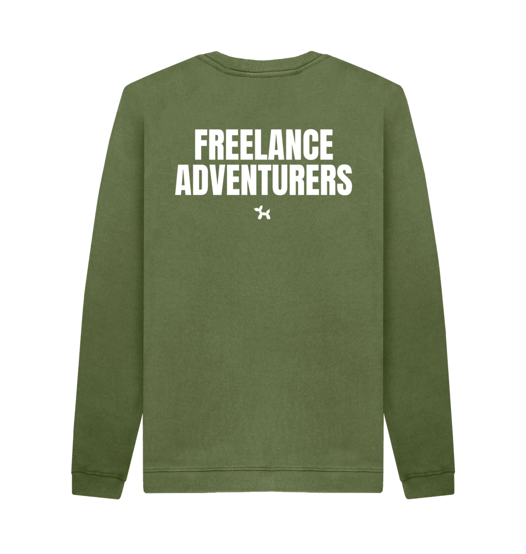 Freelance Adventurers Sweatshirt With Back Print In White