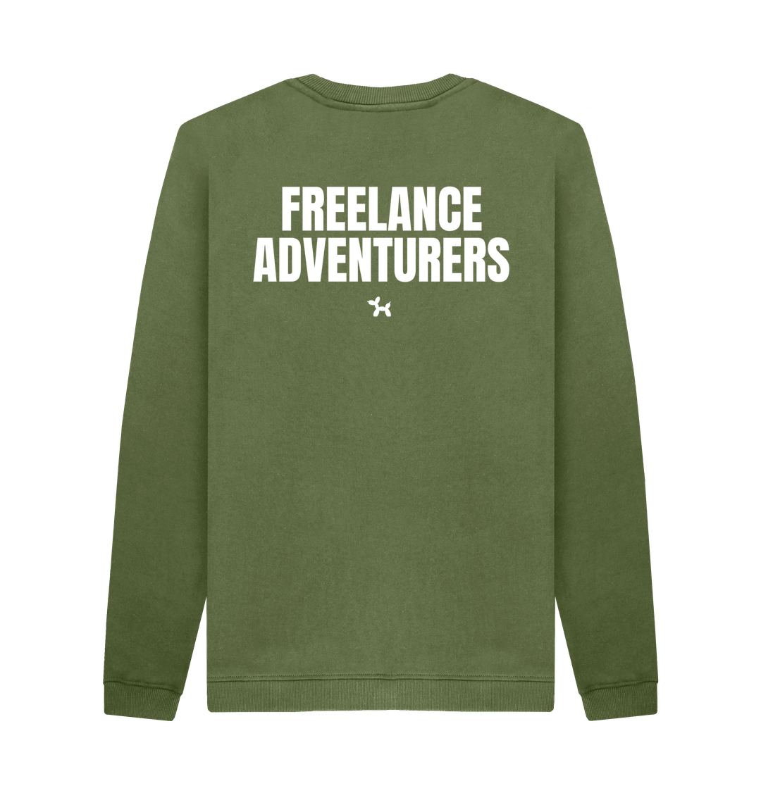 Khaki Printed Sweater Back