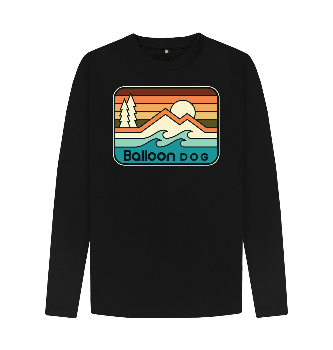 Black Retro Peaks v5 Long Sleeve T-shirt