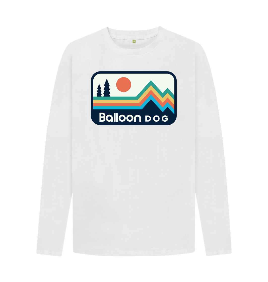 White Retro Peaks Long Sleeve t-shirt