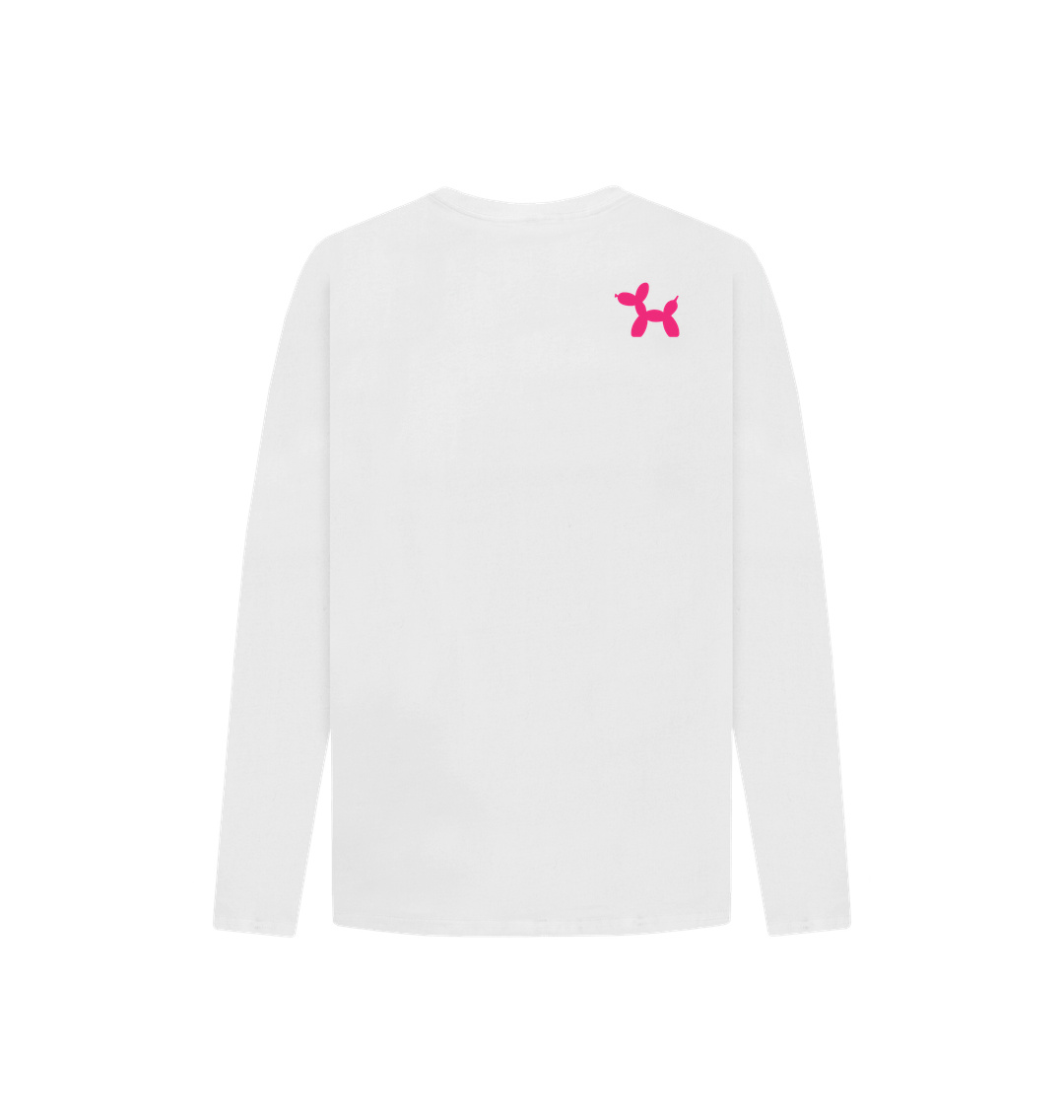 Organic Cotton Long Sleeve T-shirt With Back Print In Pink