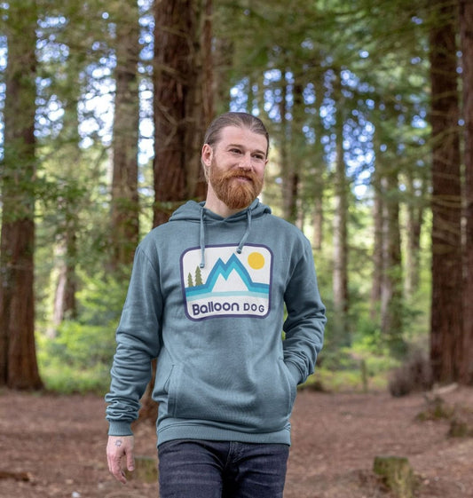 Retro Peaks Blue Pullover Hoodie