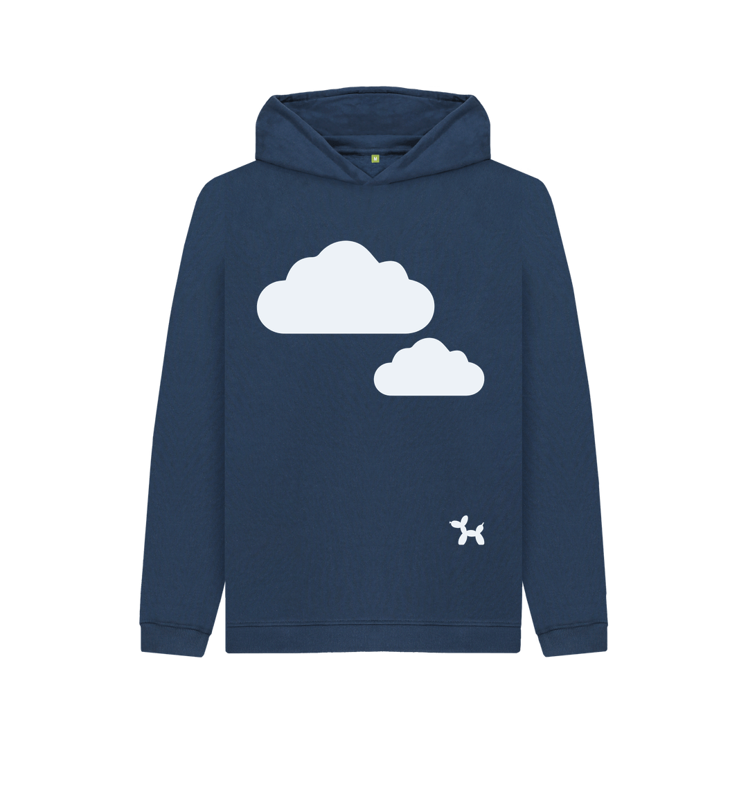 Navy Blue Simply Clouds Organic Cotton Hoodie