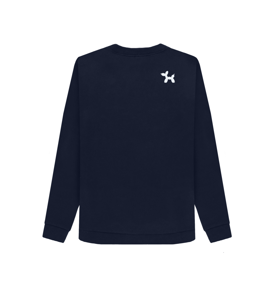 Navy Blue Printed Sweater Back