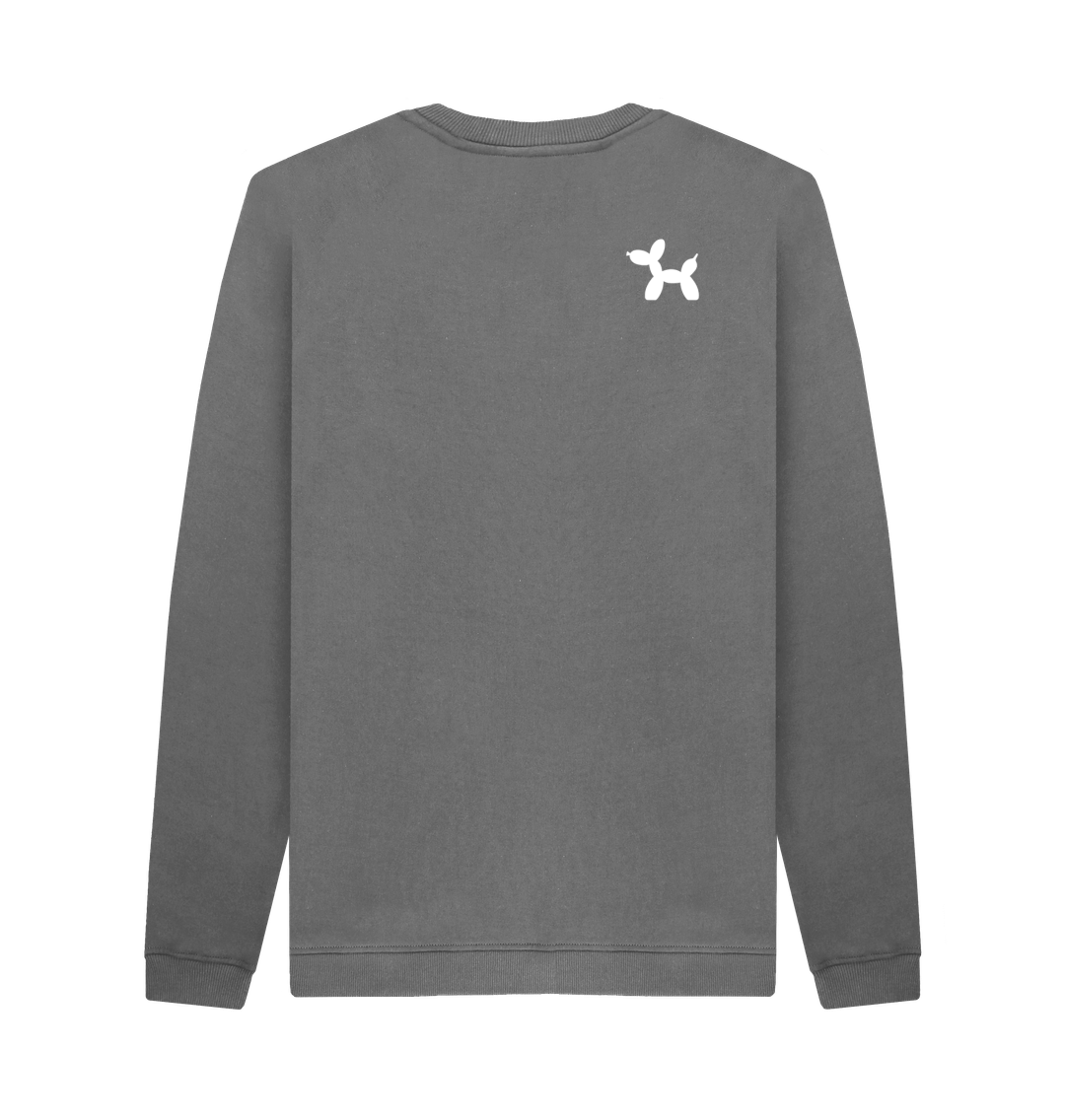 GET OUTSIDE Mens Crew Neck Sweatshirt With Back Print In White