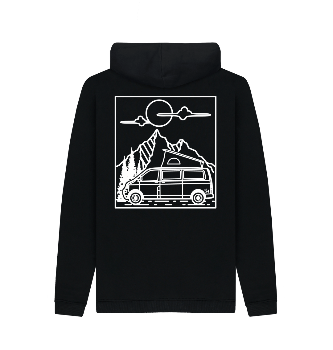 Black Printed Hoody Back
