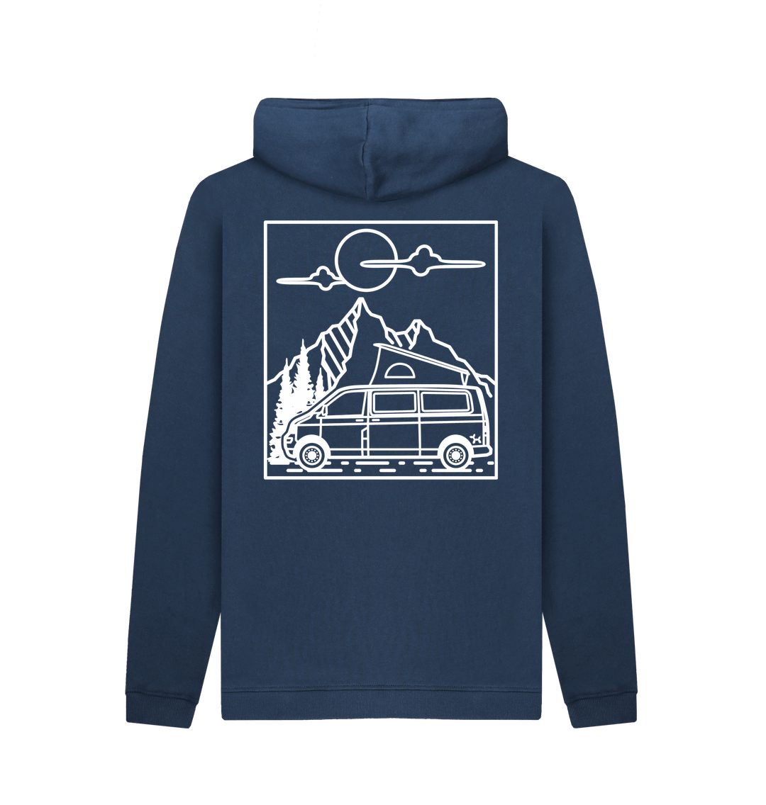Navy Printed Hoody Back