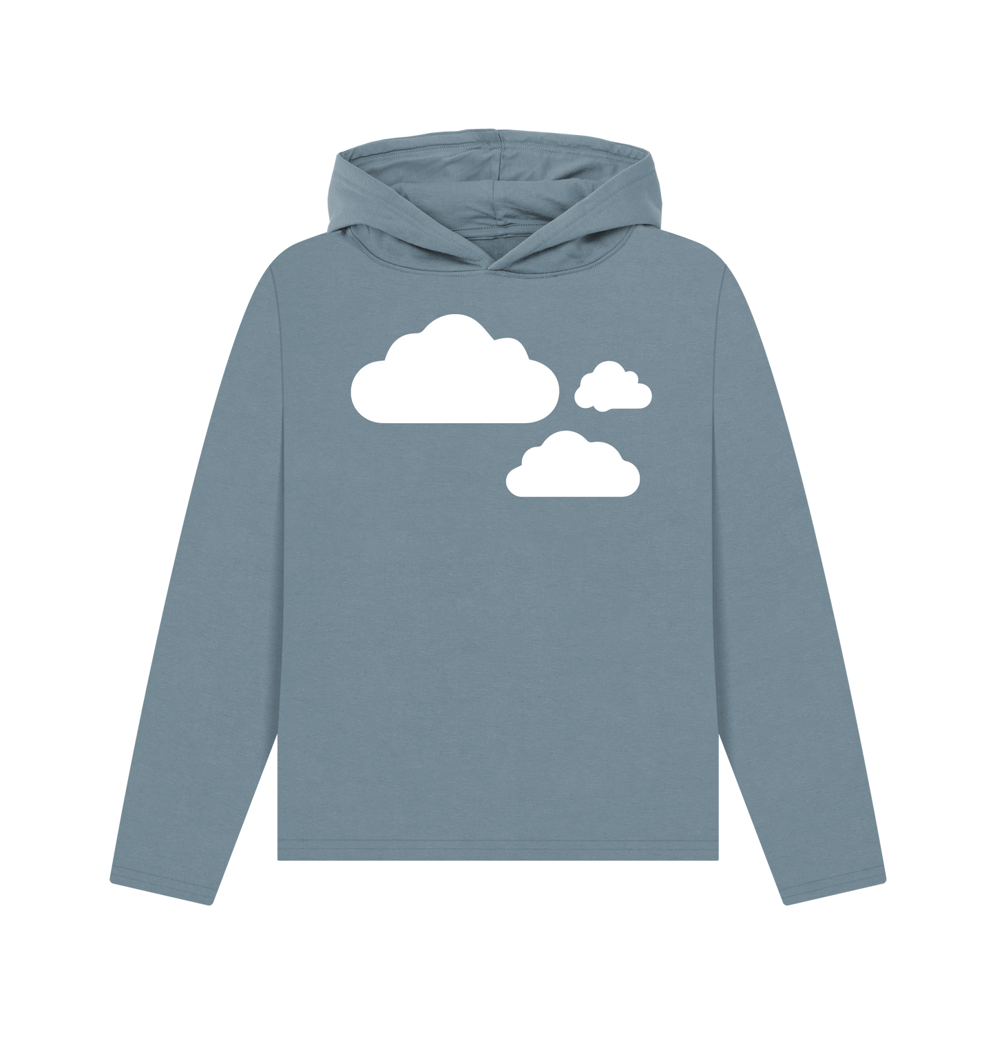 Stone Blue Printed Hoody Front