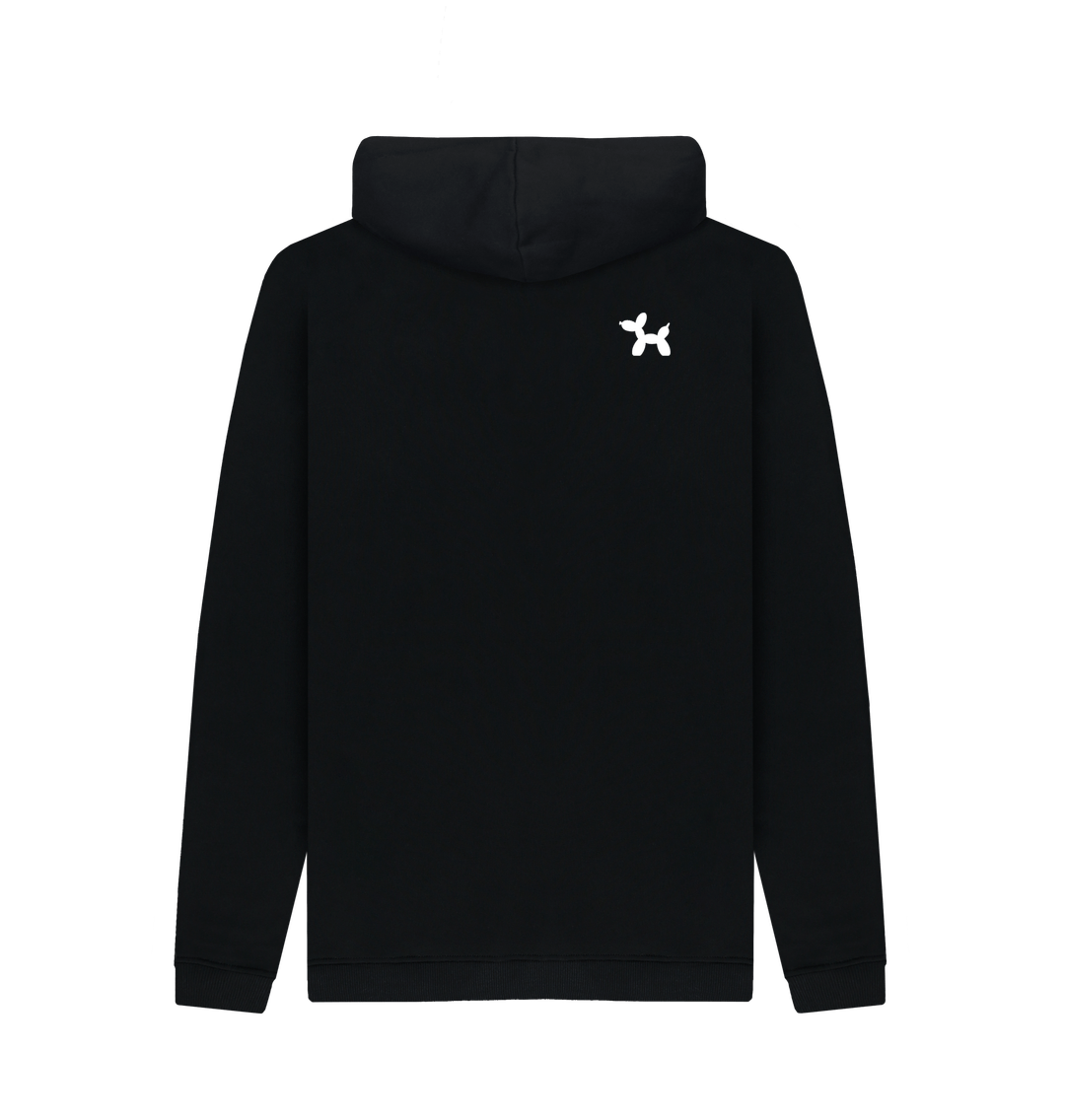Black Printed Hoody Back