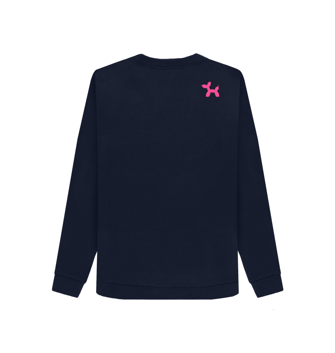 Navy Blue Printed Sweater Back
