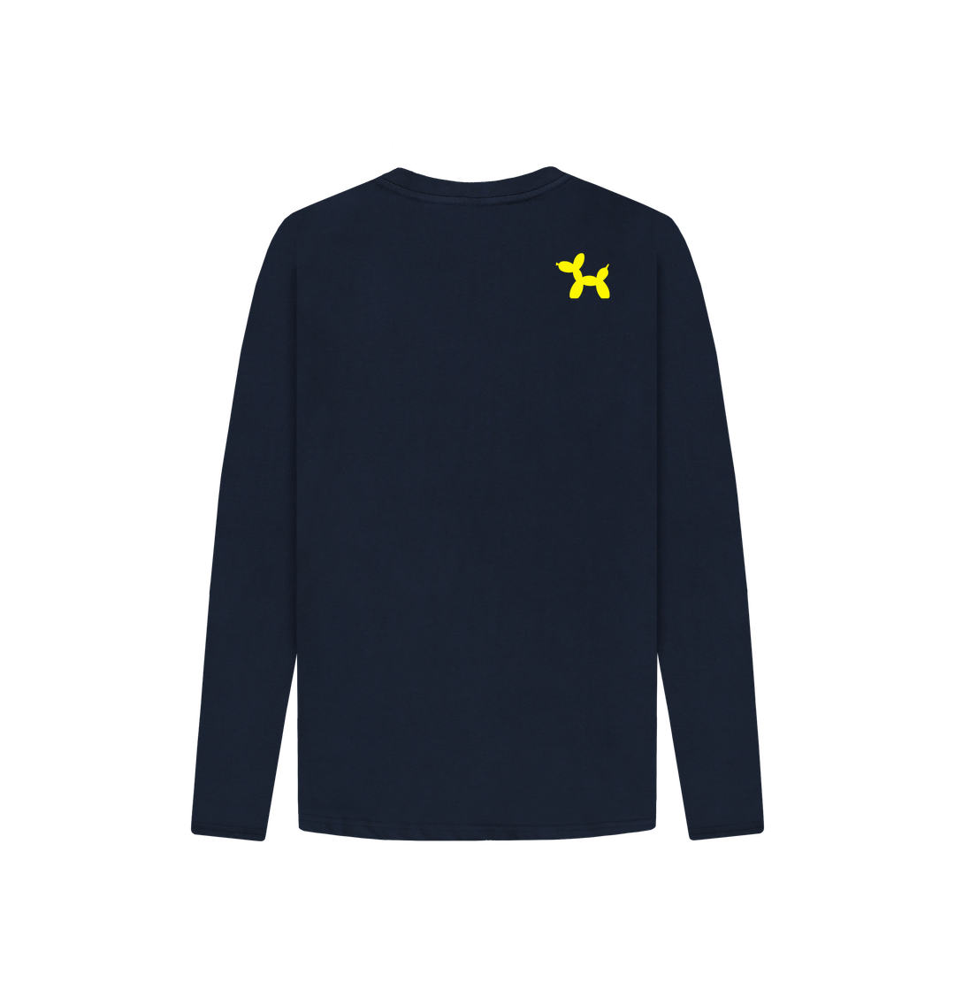 Organic Cotton Long Sleeve T-shirt With Back Print In Yellow