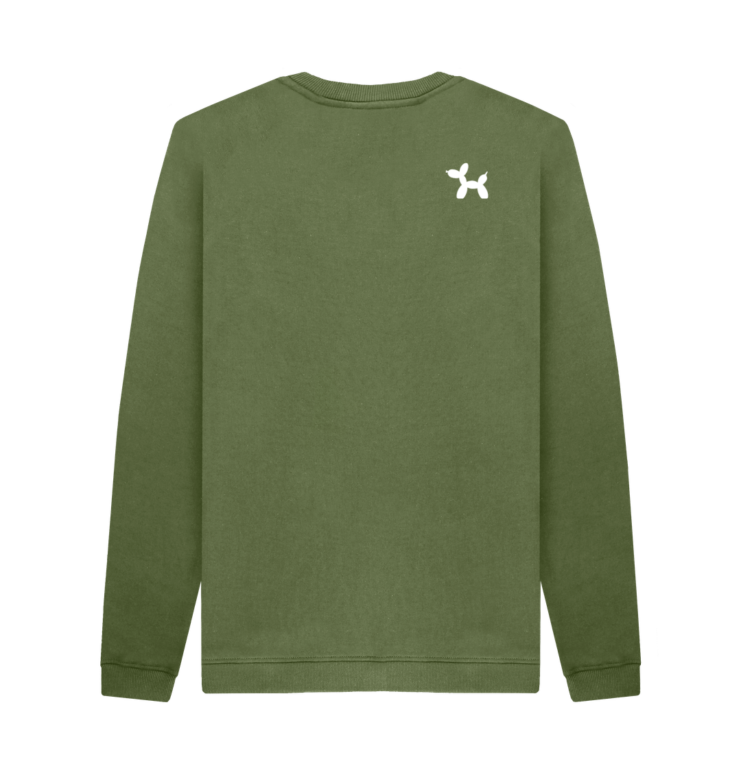 Khaki Printed Sweater Back