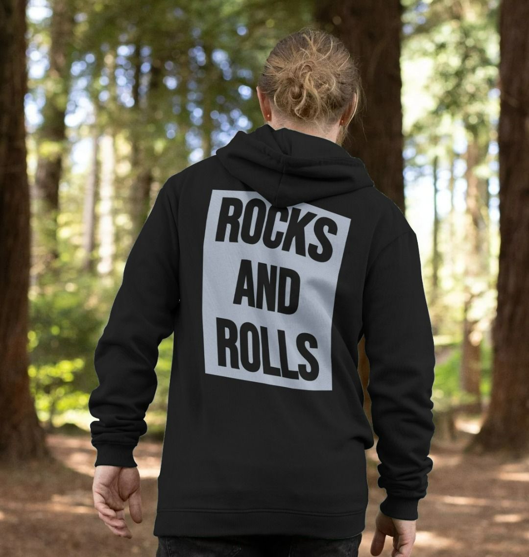 Rocks And Roles Back Print Pullover Hoodie