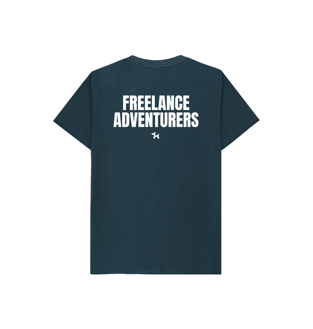 Freelance Adventurers Kids T-shirt Back Print In White