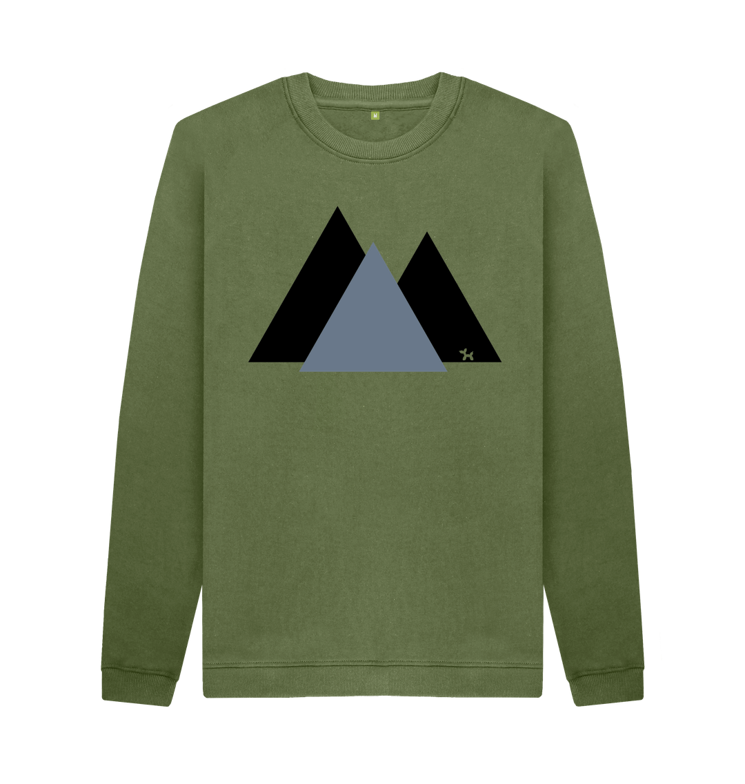 Khaki Printed Sweater Front