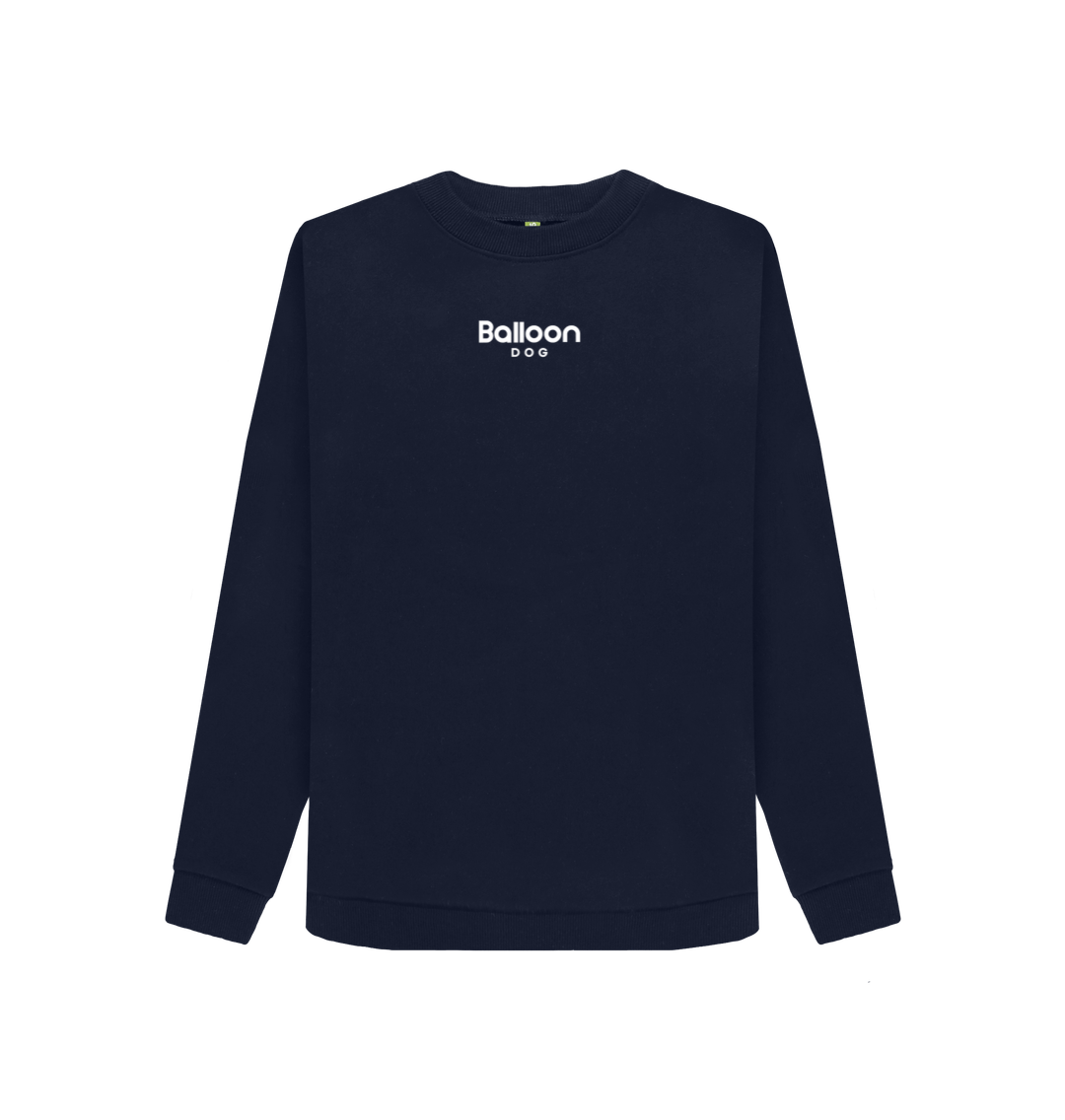 Navy Blue Crew Neck Organic Cotton Sweatshirt